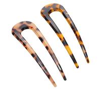 FOMIYES 2piezas U-shaped Creative Hair Pins Practical Hair Sticks for Women Elegant Wedding Party in Mixed Tortoise