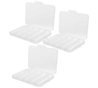 FOMIYES 3 Cajas Organizadoras de Plástico Pp Transparente 5 Compartimentos, Caja de Herramientas Pequeña Portátil para Manualidades, Joyas, Aparejos de Pesca y Almacenaje Doméstico