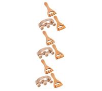 FOMIYES 3 Juegos Conjunto De Masajeador Massage Roller Masajeador De Pies Barril Masajeador De Espalda De Mano Botín Masajeadores Faciales Rodillo De Masaje Herramienta Madera 3 Piezas * 3