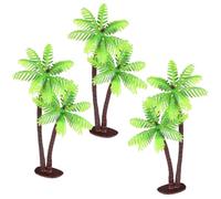 FOMIYES 3 Palmeras Artificiales de Plástico 12cm Cocotero Decoración Acuario Mini Árboles para Maquetas Plantas Tropicales Micropaisaje Bonsái Jardín Hadas Terrarios Pequeñas