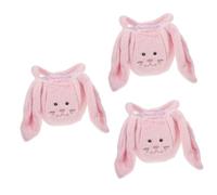 FOMIYES 3 Piezas Bolsa De Peluche De Pascua Dulce Adornos De Para El Hogar Orejas De Conejo De Pascua Felpa Figurilla Bolsas Juguete Golosinas Chupete Conejito Feliz Paño Rosa