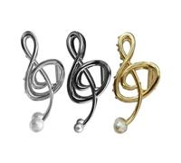 FOMIYES 3 Piezas Clip de Nota Pinzas Cabello Notas Musicales Pinza de Garra de Perla Falsa Música para Mujeres Accesorios de Metal Gruesos para Uso Diario