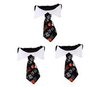 FOMIYES 3 Piezas Collar De Corbata De Halloween para Mascotas Suministros De Mascotas Collar De Pajarita para Perro Collar De Perro Pajaritas Corbata De Moño Algodón Cráneo