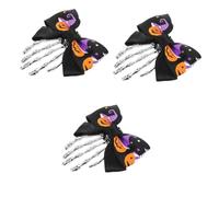 FOMIYES 3 Piezas Pinza de Pelo Halloween con Diseño de Vintage Accesorio Gótico para Mujer Clip de Mano Esquelética con Lazo Duradero y Fácil de Usar para Disfraces y Cosplay
