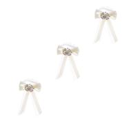 FOMIYES 3 Piezas Ramo de Muñeca para Bodas con Lazo y Perlas Pulsera de Corsage con Brillantes para Novias y de Honor Color Blanco Lechoso para Ceremonias y Celebraciones