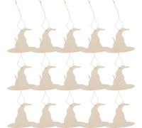 FOMIYES 30 Piezas Recortes con Cuerda para Colgar en Forma de Sombrero de Bruja de Madera Fácil de Decorar y Teñir para Decoración de Halloween en Eventos Temáticos y Reuniones Otoñales