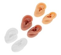 FOMIYES 3pares Modelo de Enseñanza del Oído de Silicona Falsa Suave y Flexible para Practicar Perforaciones y Exhibir Aretes Herramienta de Enseñanza para Cosmetología