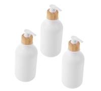 FOMIYES 3piezas Botella De Limpieza De Pet Tapa De Presión Color Blanco Mate Para Baño y Cocina Para Champú Acondicionador y Jabón Líquido