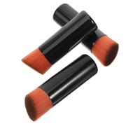 FOMIYES 3piezas Brochas De Maquillaje Para Polvo y Base De Pinceles y Portátiles Para Aplicación De Maquillaje Herramientas De De Viaje Incluye Brocha Redonda y Angulada Color Negro