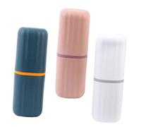 FOMIYES 3piezas Copa de Lavado Portátil de Caja Creativa para Guardar Cepillos de Dientes Vaso para Cuidado Personal para Viajes y Uso Diario el Baño Color Aleatorio
