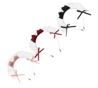 FOMIYES 3piezas Diadema de Sirvienta Lazo Lolita Unidades Encaje Bonito para Fiesta de Té Cosplay Estilo Vintage Color Negro Adecuado para Disfraz de Anime de Mujer