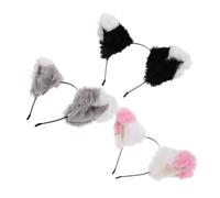 FOMIYES 3piezas Diademas Orejas de Gato para Mujer Diadema de Gato Peluda Accesorios para Disfraces de Halloween Tocados para Mascaradas