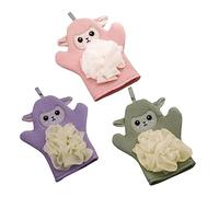 FOMIYES 3piezas Guantes De Baño Exfoliantes Para Bebés Diseño Cartoon Suaves y Duraderos Perfectos Para y Cuidado Piel Matcha Secreto