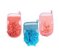 FOMIYES 3piezas Guantes De Baño Exfoliantes Para Ducha Cepillo Espalda y Balones De Burbujas Para Exfoliar La Piel El Baño