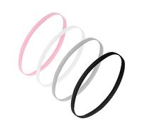 FOMIYES 4 Banda Cabello Duradera Diadema Delgada Silicona y Tela Antideslizante Flexible para Yoga y Ejercicio Femenino