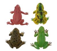 FOMIYES 4 Figuras Realistas de Ranas Y Sapos de PVC con Sonido, Adornos Interactivos para Niños Pequeños, Ideales para La Educación, El Jardín, Estanques Y La Decoración del Hogar.