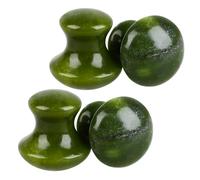 FOMIYES 4 Piedras de Masaje Facial Gua Sha Forma de Hongo, Jade Verde Natural, Herramienta Portátil para Masaje Antienvejecimiento y Cuidado del Rostro, Spa y Relajación