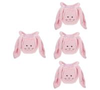 FOMIYES 4 Piezas Bolsa de peluche de Pascua Figurilla orejas de conejo de pascua Cesta de de Bolsa fiesta Bolsas de cubos de para paño rosa