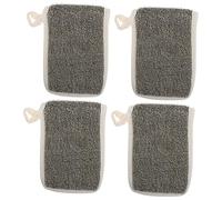 FOMIYES 4 Piezas Bolsa Jabón Ducha Exfoliante de Lino Negro con Cuerda Colgante Bolsas Portátiles para Guardar Jabón Sólido Secado Rápido para Viajes y Diario