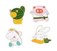 FOMIYES 4 Piezas broche Hola pin de solapa de conejo esmalte animal de dibujos animados pin de solapa de animales pasador de mochila