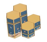 FOMIYES 4 Piezas Caja Metalica Vintage para Lata Hermética Almacenamiento Cigarrillos Lata Chino Portátil para Oficina y Viaje