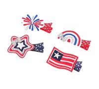 FOMIYES 4 piezas Clips de Pelo para Niñas con Diseño Patriótico de Julio Accesorios Coloridos para Fiestas Infantiles y Celebraciones del Día
