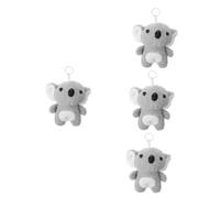FOMIYES 4 Piezas Colgante de peluche koala llaveros de koala de peluche pequeño llavero para llavero koala de dibujos animados llavero de koala decoración de llavero koala Felpa Grey