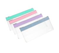 FOMIYES 4 Piezas Conjunto de Sobres de Pequeños Transparentes con Reutilizables para Presupuesto Recibos y Almacenamiento Seguro de Dinero para Bancario Resistente y Práctico