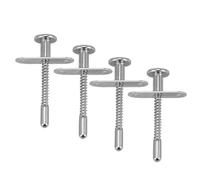 FOMIYES 4 Piezas de Pasadores de Resorte para Cuna Varilla Ajustable, Herrajes de Seguridad para Puertas Corredizas, Pestillo Deslizante Multifuncional para Gabinetes y Ventanas, Color