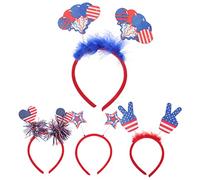 FOMIYES 4 Piezas Diadema del día de la independencia banda diadema de feliz año diadema patriótica año diadema cintas para el pelo diademas para diademas cosplay el plastico Colorful