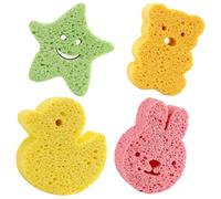 FOMIYES 4 Piezas Esponja De Baño Para Niños Esponjas Para Baby Shower Soplo De Lavado De Cuerpo Bolas De Limpieza Corporal Flor De Baño Bebé Celulosa De Pulpa De Madera Celebridad