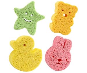 FOMIYES 4 Piezas Esponja De Baño Para Niños Esponjas Para Baby Shower Soplo De Lavado De Cuerpo Bolas De Limpieza Corporal Flor De Baño Bebé Celulosa De Pulpa De Madera Celebridad