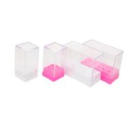 FOMIYES 4 Piezas Organizador de Escritorio para Uñas Soporte para Brocas de Pulido Caja de Almacenamiento Vacía para Herramientas de Manicura con Diseño Elegante para Bits de Lijado