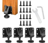 FOMIYES 4 Piezas Patas para Muebles Niveladores de Patas Ajustables de Hierro, Negro, Tornillos y Llave, para Librero y Encimera, Reduce Ruido y Protege el Suelo