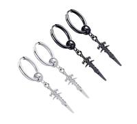 FOMIYES 4 piezas Pendientes Clip Hip Hop Urbano para Hombre y Mujer Accesorios Metálicos y Cómodos Diseño para Parejas y Diario