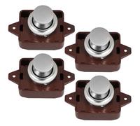 FOMIYES 4 Piezas Pestillo de Botón Pulsador para Armarios de Rv, ABS y | Instalación Flexible, Cierre Resistente a Vibraciones, Puertas de Gabinete y Remolque, Uso en Camper y Barco