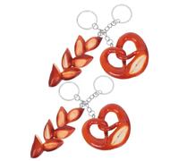 FOMIYES 4 Piezas Pretzel Keychain Realistic Simulation Bread Charm Lightweight Bag Pendant For Students Office Keys Daily Use