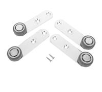 FOMIYES 4 Piezas Rodillo Guía de Puerta Corredera, Rueda Inferior 1.6 | Acero Galvanizado, Montaje Lateral Vertical, 32mm entre Orificios, para Muebles y Puertas de Patio