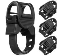 FOMIYES 4 Soportes para Linterna de Bicicleta Negros, Soporte Ajustable de Plástico para Manillar, Clip Porta Luces Multifuncional para Ciclismo y Pesca, Accesorios para Bici Montaña