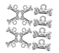FOMIYES 40 Piezas colgante de hueso de perro cuentas de animales amuletos de perros para hacer joyas encantos de la pata amuletos de gatos para hacer joyas Metal Silver