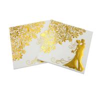 FOMIYES 40piezas Servilletas De Papel Dorado Para Banquetes De Boda Decorativas Desechables Para Recepción De Bodas o Despedida De Soltera