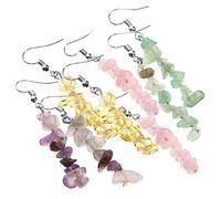 FOMIYES 4pares Pendientes De Piedra Natural Para Mujer Aretes Largos De Cristal De De Pendientes De Moda Accesorios Elegantes Para Fiestas y Ocasiones Especiales