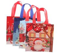 FOMIYES 4piezas Bolsas De Obsequio De Navidad No Tejidas Para Regalos De Fiesta Diseño De Santa Claus Trineo y Castillo De Mixtas Para Envolver Golosinas Navideñas