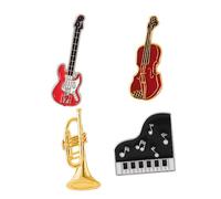 FOMIYES 4piezas Broche Musical De Guitarra Broche De Piano Para Ropa Decorativo Color Clásico Material De Porcelana Para Colección De Moda