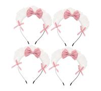 FOMIYES 4piezas Diadema de Sirvienta Lazo de Encaje Accesorios Cabello de Sirvienta Tocado de Encaje para Fiesta de Disfraces Linda Diadema Lazo para Mujer