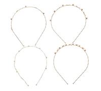 FOMIYES 4piezas Diademas de Metal Onduladas para Mujer Niña Accesorios de Cabello para Boda Cumpleaños Diadema Fina de Metal Gemas de Imitación