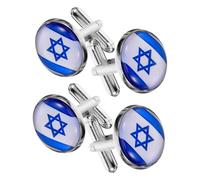 FOMIYES 4piezas Gemelos Bandera De Israel Botones De Moda Para Hombre Gemelos Para Botones De Traje Accesorio De Ropa Eventos Conmemorativos