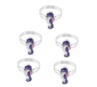 FOMIYES 5 Anillos Descoloridos Por La Temperatura Anillos De Aleación De Zinc Joyería Del Estado De Ánimo