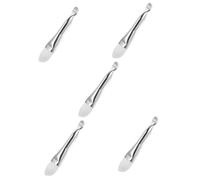 FOMIYES 5 Piezas Cepillo De Máscara De Doble Cabeza Aplicador De De Barro Cuchara De Crema Aplicador De Máscara De Cepillo De Máscara Tubo De Aluminio Silver