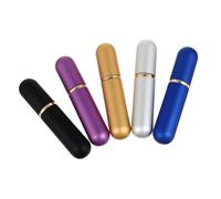 FOMIYES 5 Piezas Inhaladores Nasales Aromaterapia con Tubos de Vidrio y Mechas de Algodón Botellas para Aceites Esenciales Unisex con Tapa y Colores Metálicos Color